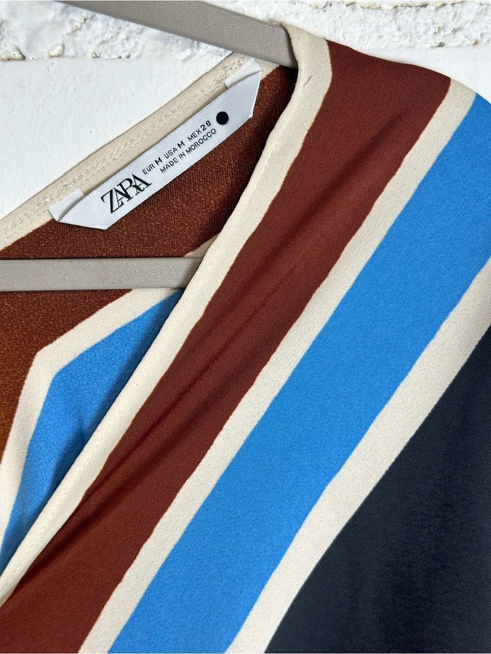 ZARA NEW WOMAN PRINTED BLOUSE WITH TIES ECRU m 7807/026 - Picture 5 of 6